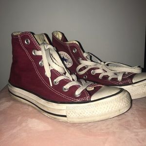 Burgundy High Top Converse
